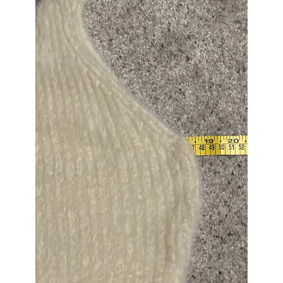 Boston Proper Women's Size Large Soft Fuzzy Y2K Evening Wear White Tank Top - Picture 3 of 8